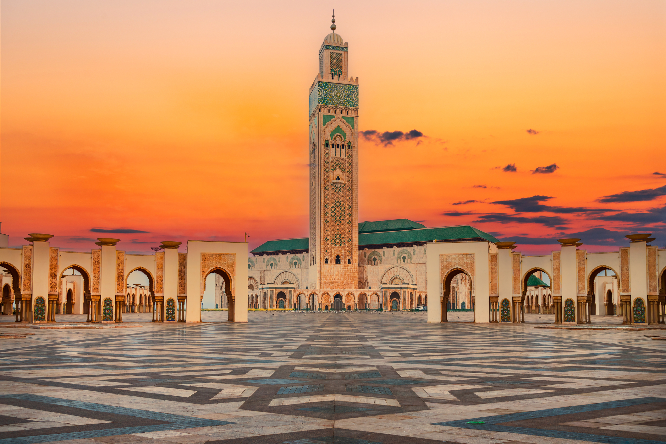 A bustling market square in Marrakech, Morocco
